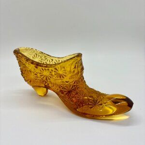 Vintage Amber Glass Cinderella Slipper/Shoe